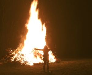 My girlfriend Jackie at her uncle's bonfire. 
